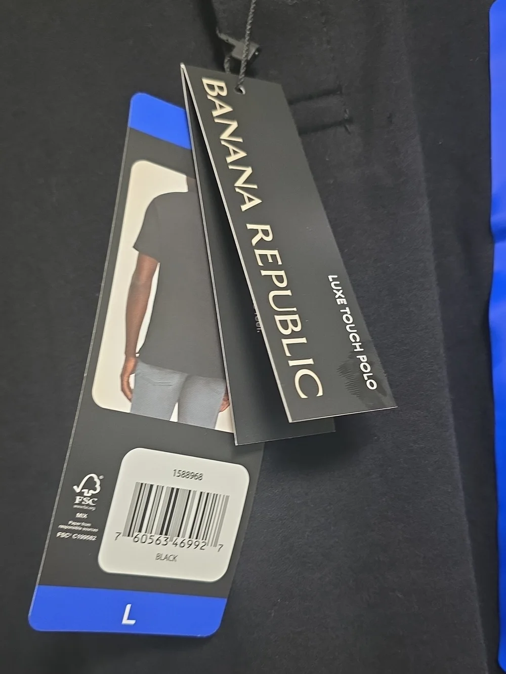 Banana Republic Luxe TouchBlack Men’s Polo Shirt - Classic Short Sleeve